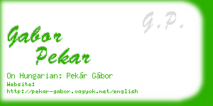 gabor pekar business card